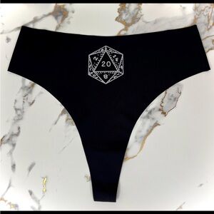 Black Thong with Dungeons and Dragons Dice Design NEW